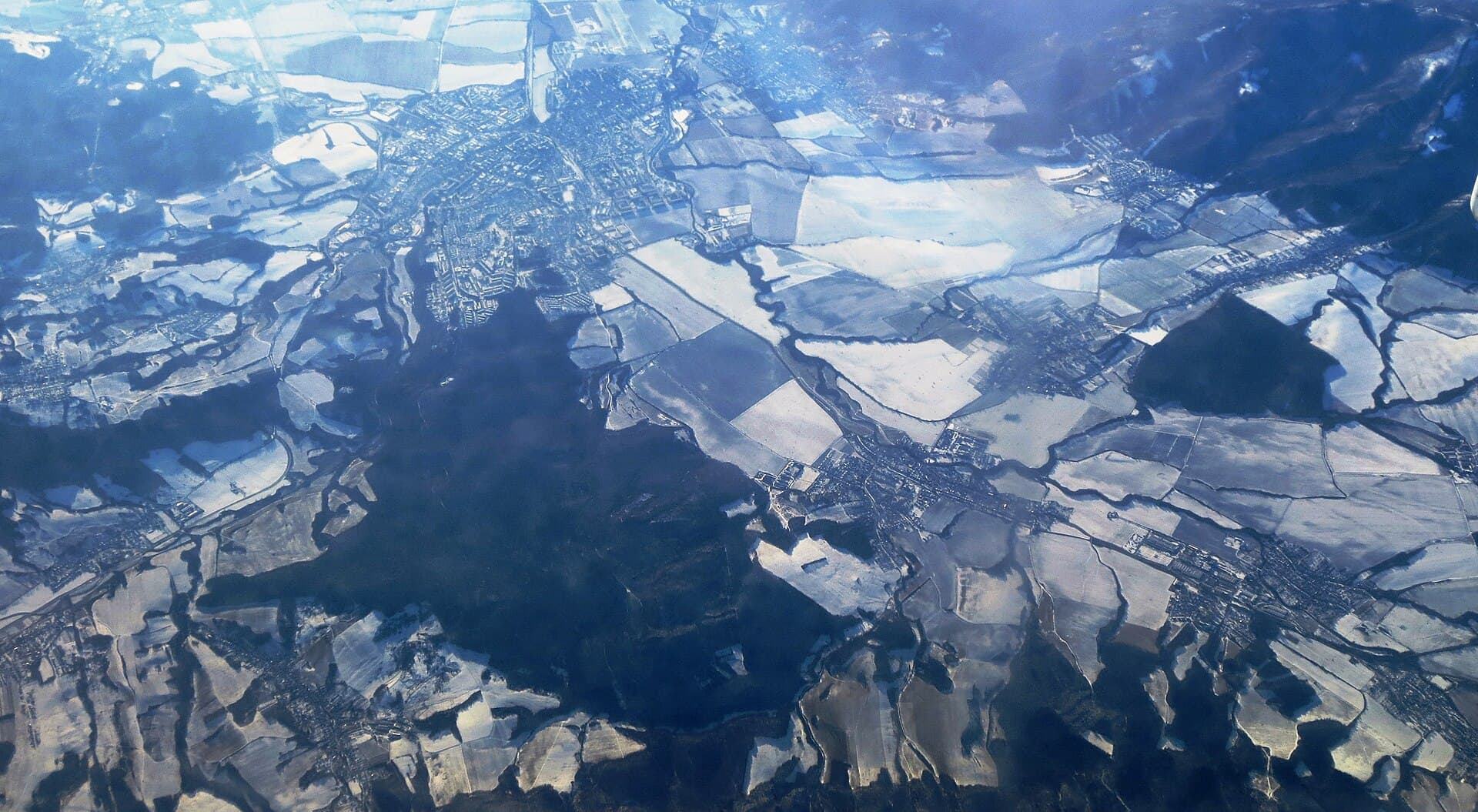 Prievidza from above, over the river Nitra