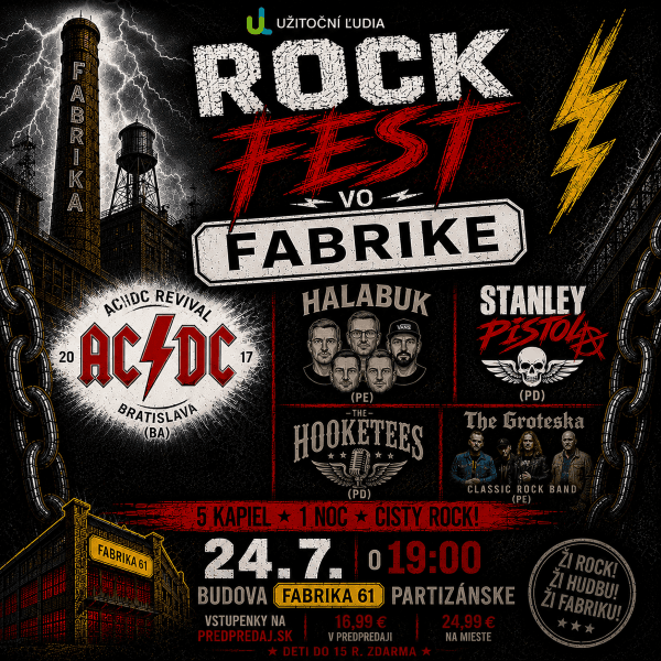 ROCK FEST VO FABRIKE: вечер рок-музыки в Partizánske