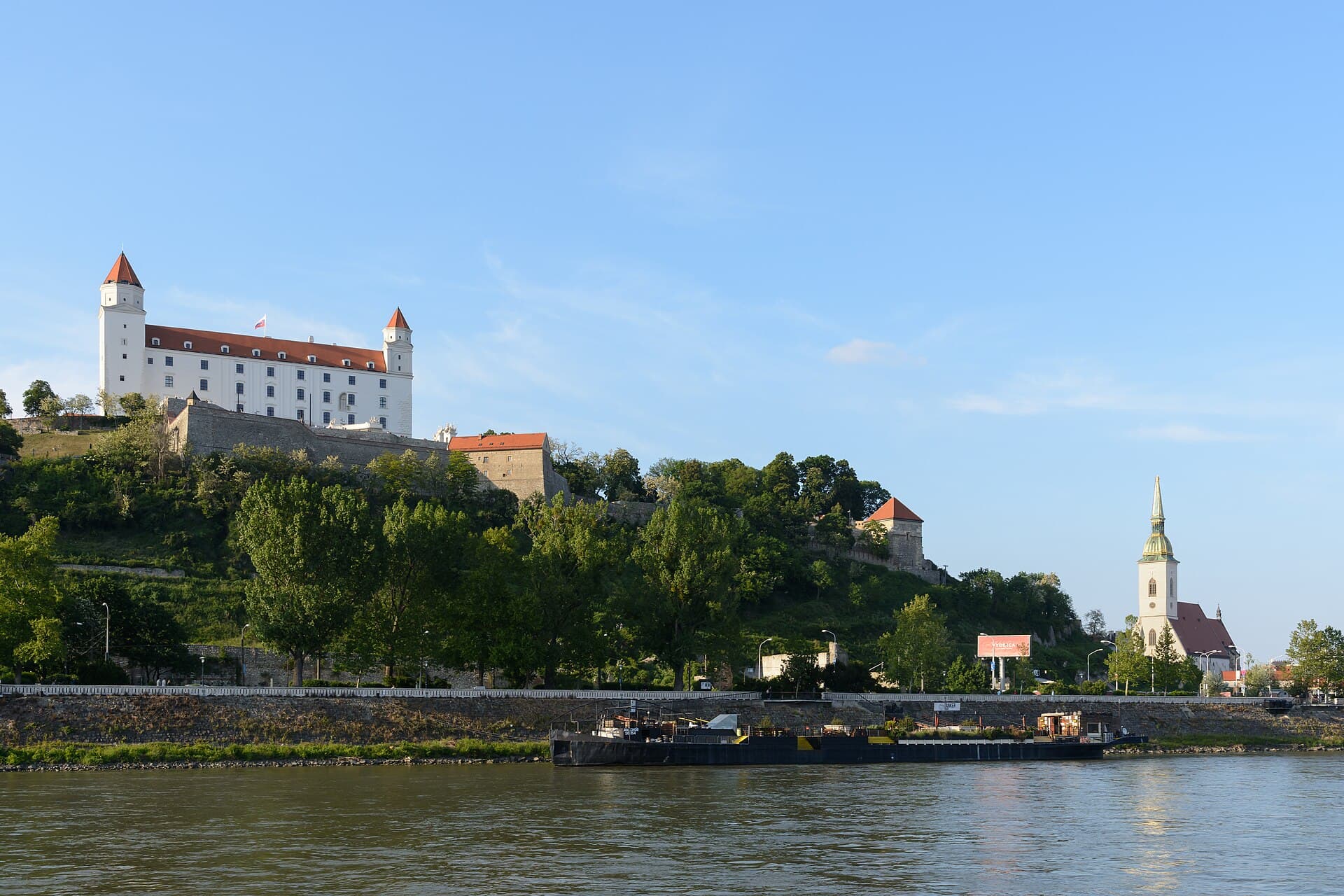 Bratislava Castle and St Martin's Cathedral above the Danube